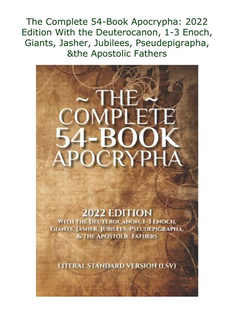 the missing books of the bible pdf|the complete 54 book apocrypha pdf.